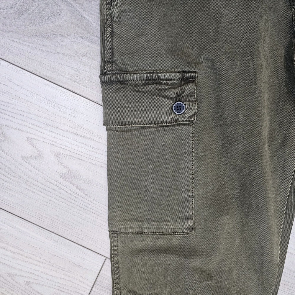 Dear John Denim Cargo Palm Green Olive Pants Joggers Womenes Size 27 NWT - Picture 6 of 11